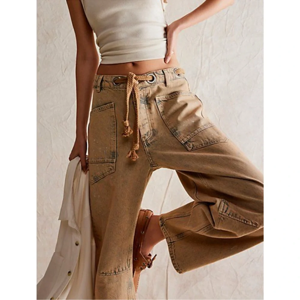 We The Free Moxie Low Slung Pull On Barrel Jeans (NWT) - Picture 5 of 8